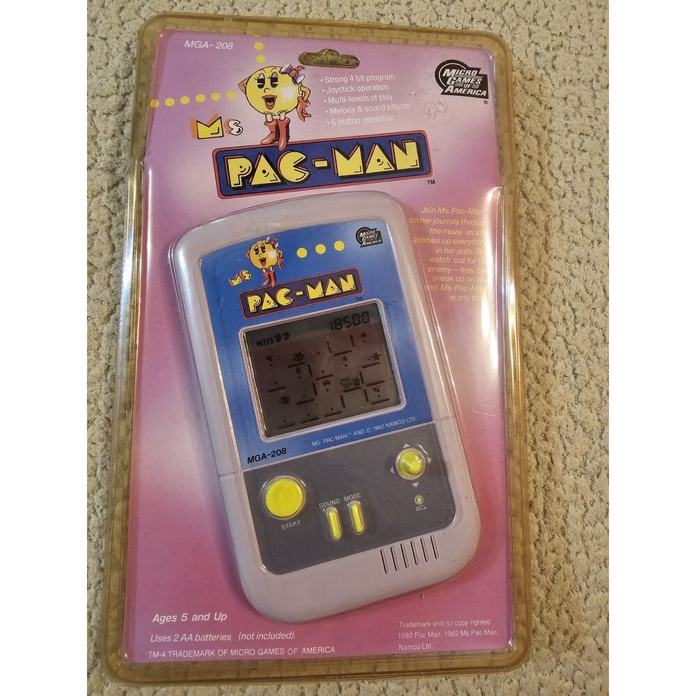 New In Factory Packaging Miss Pac-Man Micro Games Of America Handheld Game...
